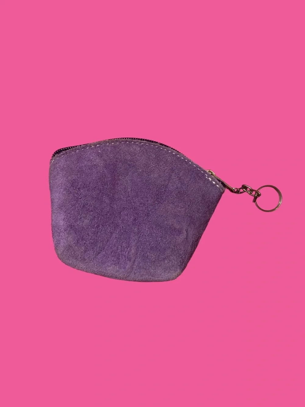 NEW Frida Kahlo Coin Purse Embossed Purple Suede/Canvas Bird Cactus Print